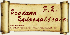Prodana Radosavljević vizit kartica
